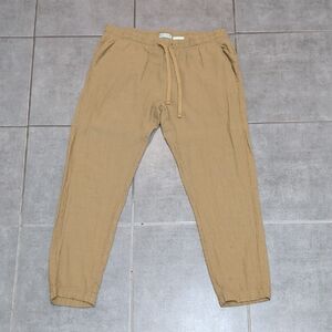 Men's Tan 55% Linen - 45% Rayon Pants